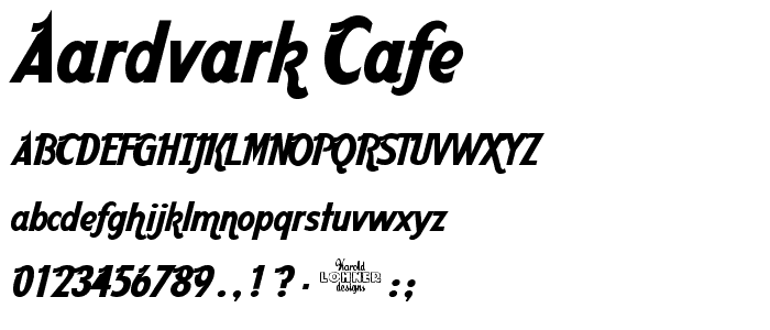 Aardvark Cafe font